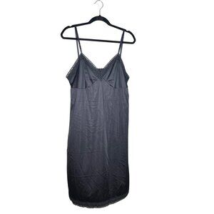 Vasserette Slip Dress Size 40 Black Lace Adjustable Straps Nylon‎